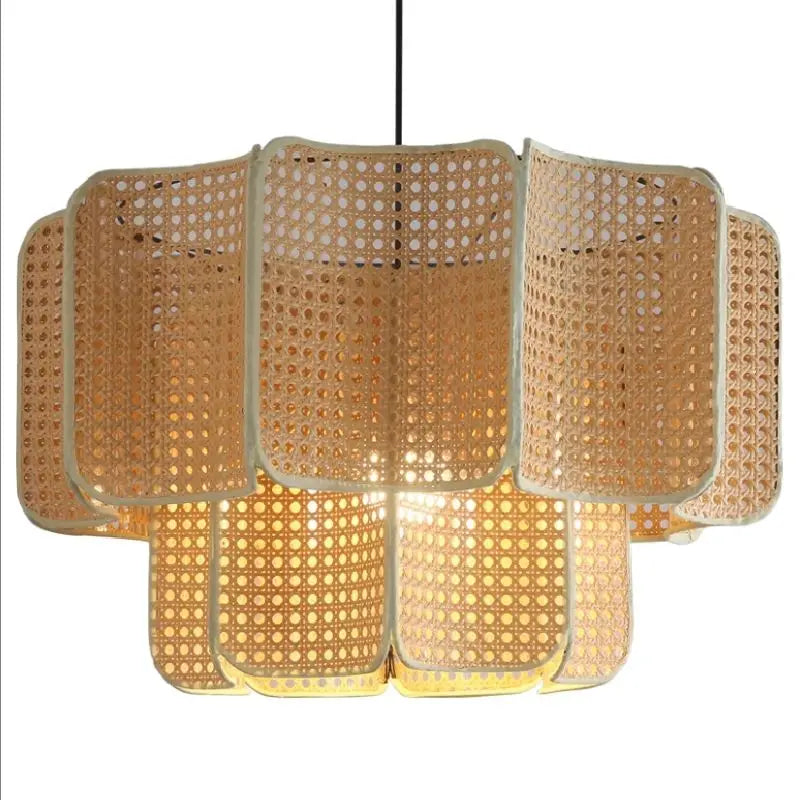 Japanese Designer Rattan Chandelier