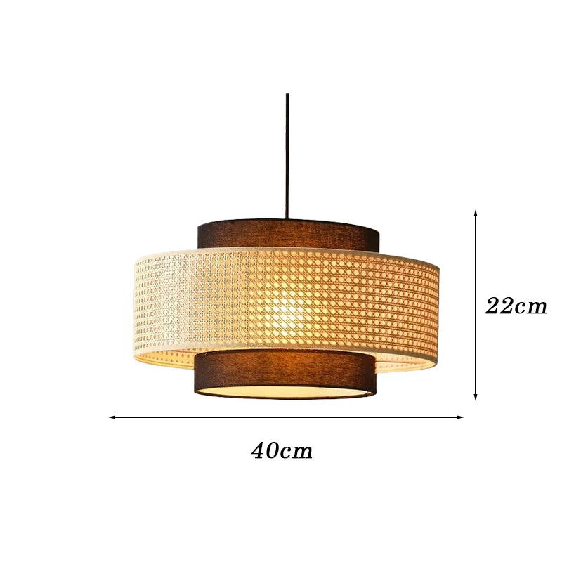 Vintage Handmade Rattan LED Pendant