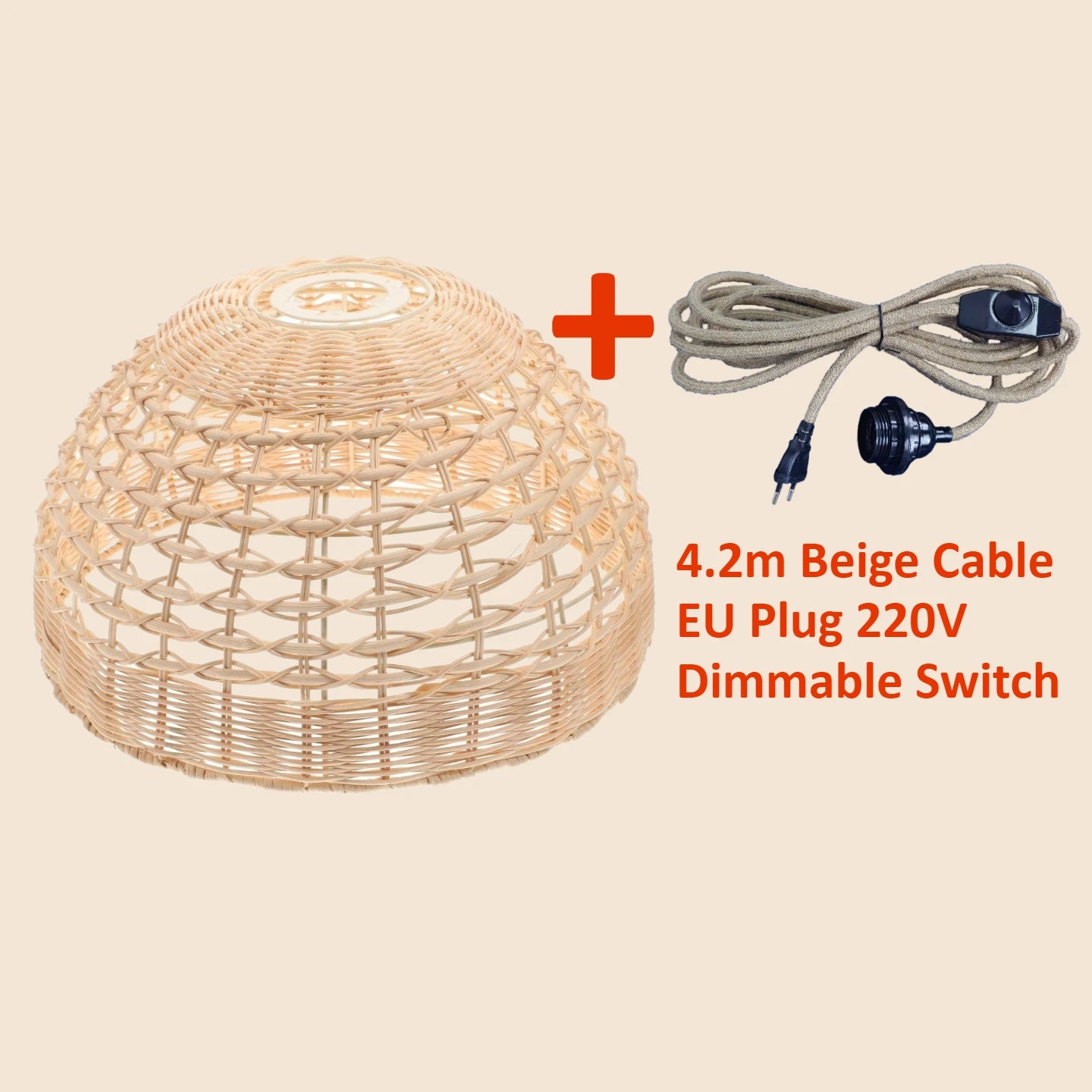 Woven Rattan Cage Pendant Lampshade