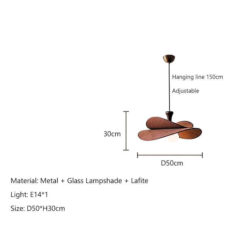 Minimalist Raffia Rattan Chandelier