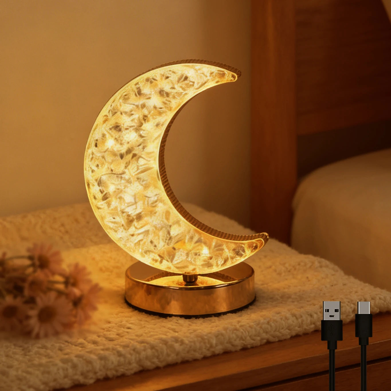 Moon-Shaped LED Desk Lamp