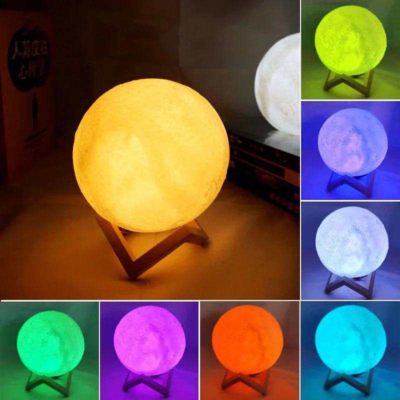 3D Printed Moon Night Light (10cm)