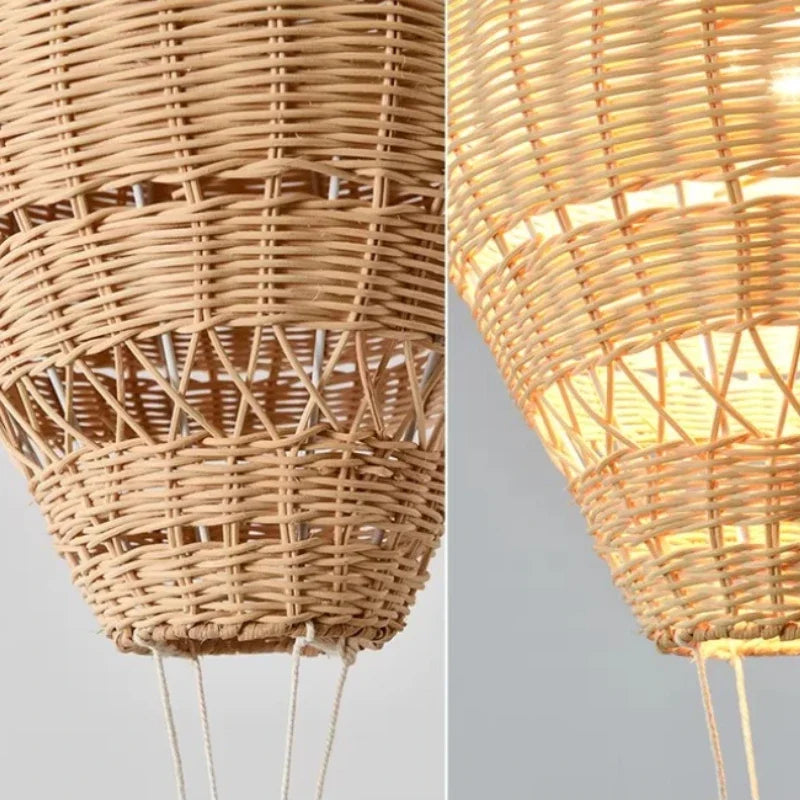Hot Air Balloon Rattan Pendant Light