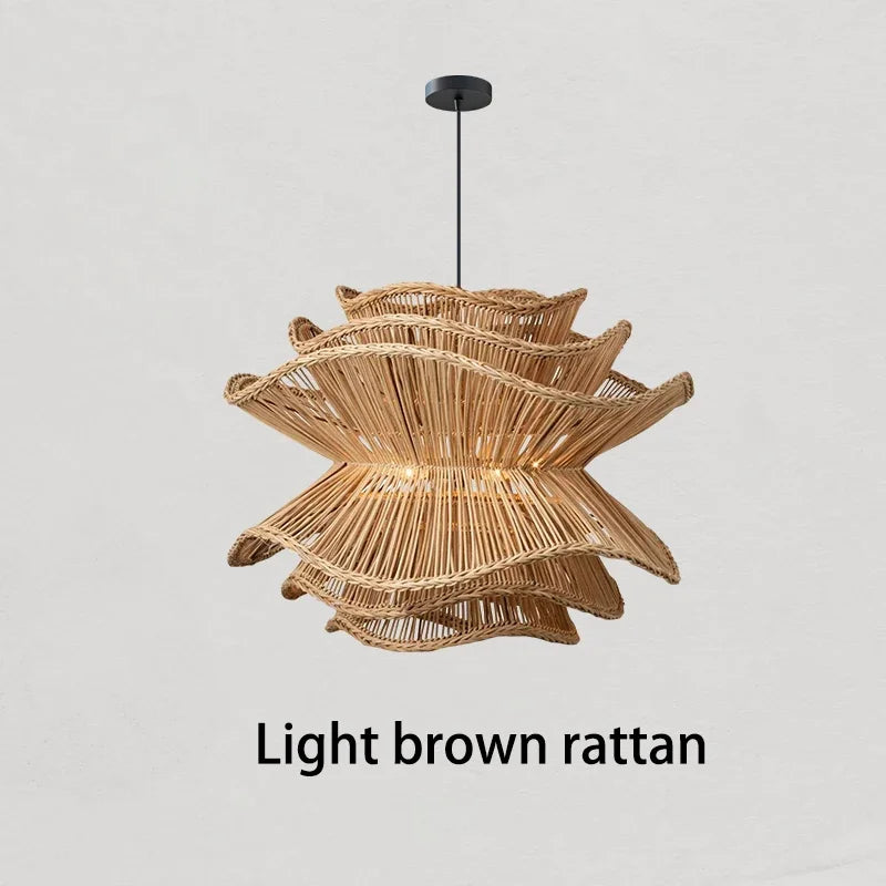 Nordic Multi-Tier Rattan Chandelier