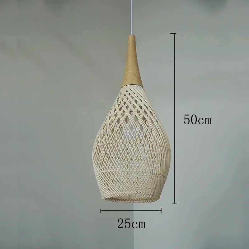 Vintage Handmade Rattan Pendant Lamp