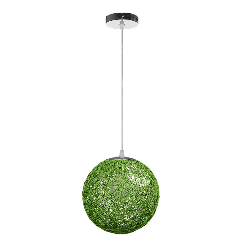 Nordic Hand-Woven Rattan Pendant