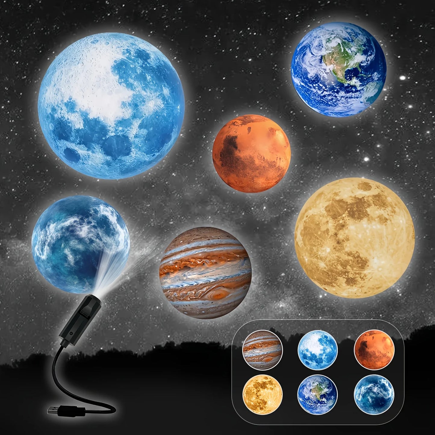 LED Planet & Moon Projector Lamp