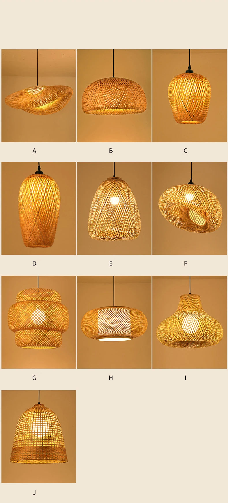 Handmade Rattan Bamboo Pendant Light