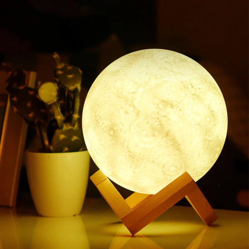 3D Printed Moon Night Light (10cm)