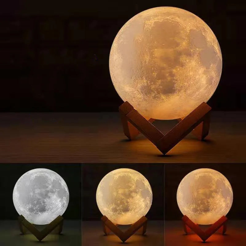 3D Printed Moon Night Light (10cm)