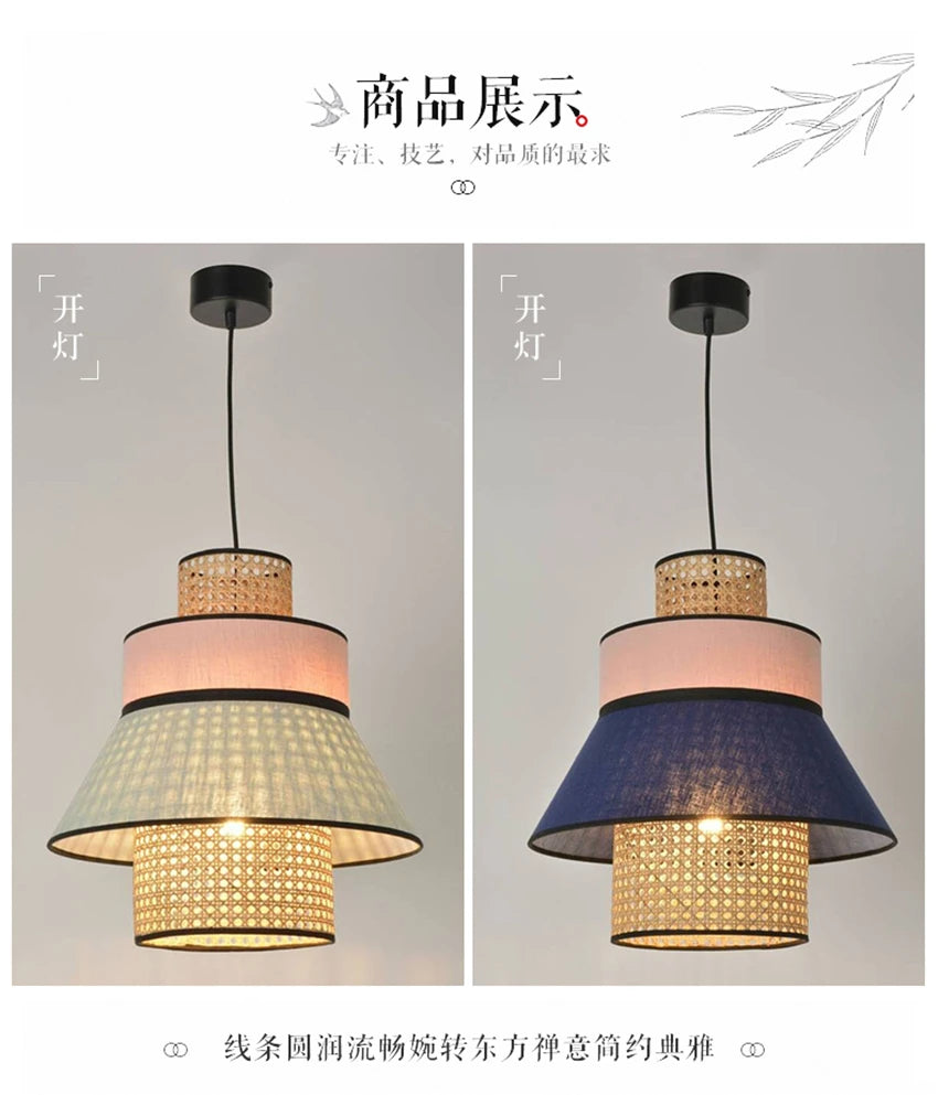 Modern Rattan Bamboo Pendant Light