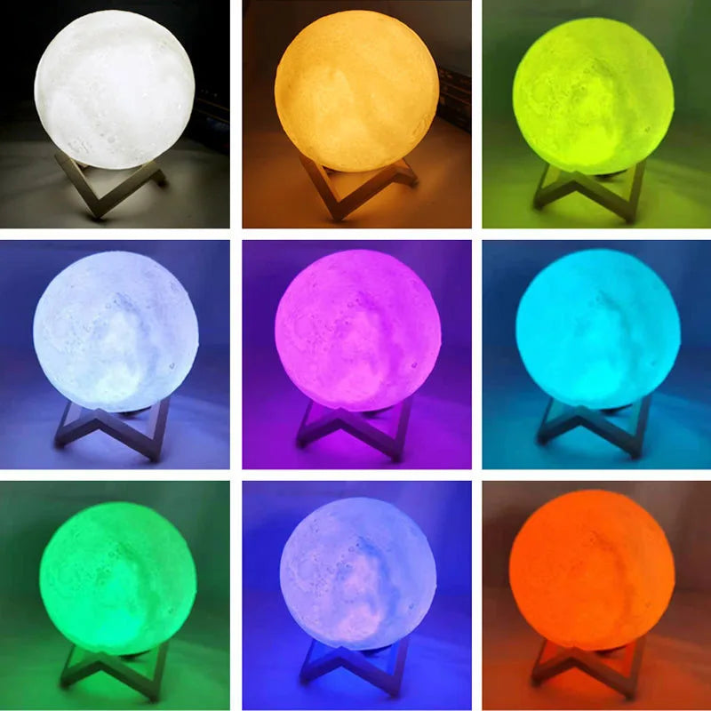 3D Printed Moon Night Light (10cm)