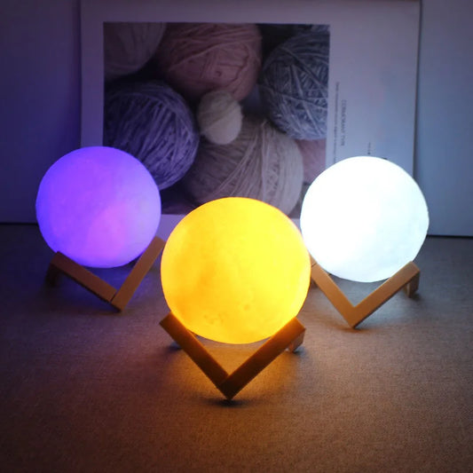 3D Printed Moon Night Light (10cm)