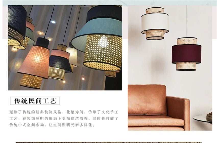 Modern Rattan Bamboo Pendant Light