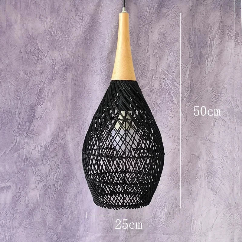 Vintage Handmade Rattan Pendant Lamp