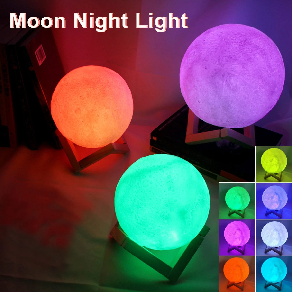Moon LED Night Light with Stand