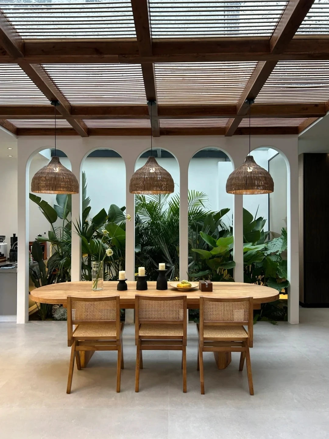 Southeast Asian Wicker Pendant Light