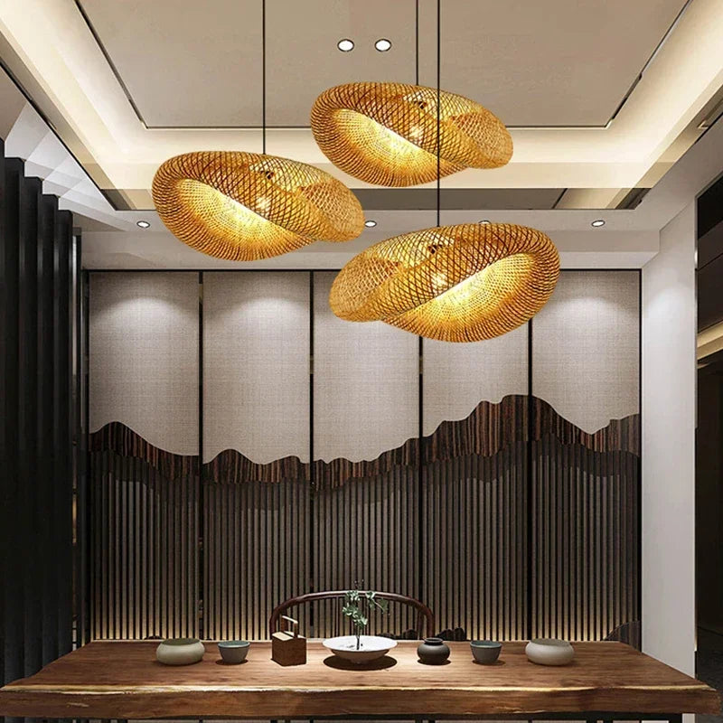 Modern Bamboo Rattan Chandelier (40-80cm)