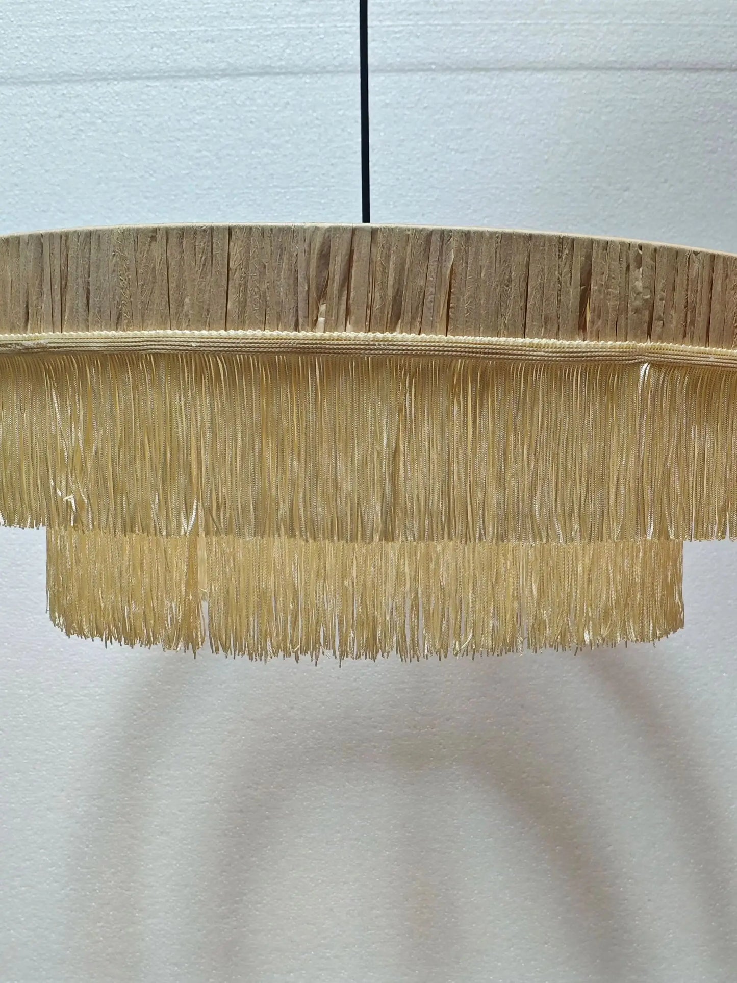 Raffia Rattan Tassel Chandelier