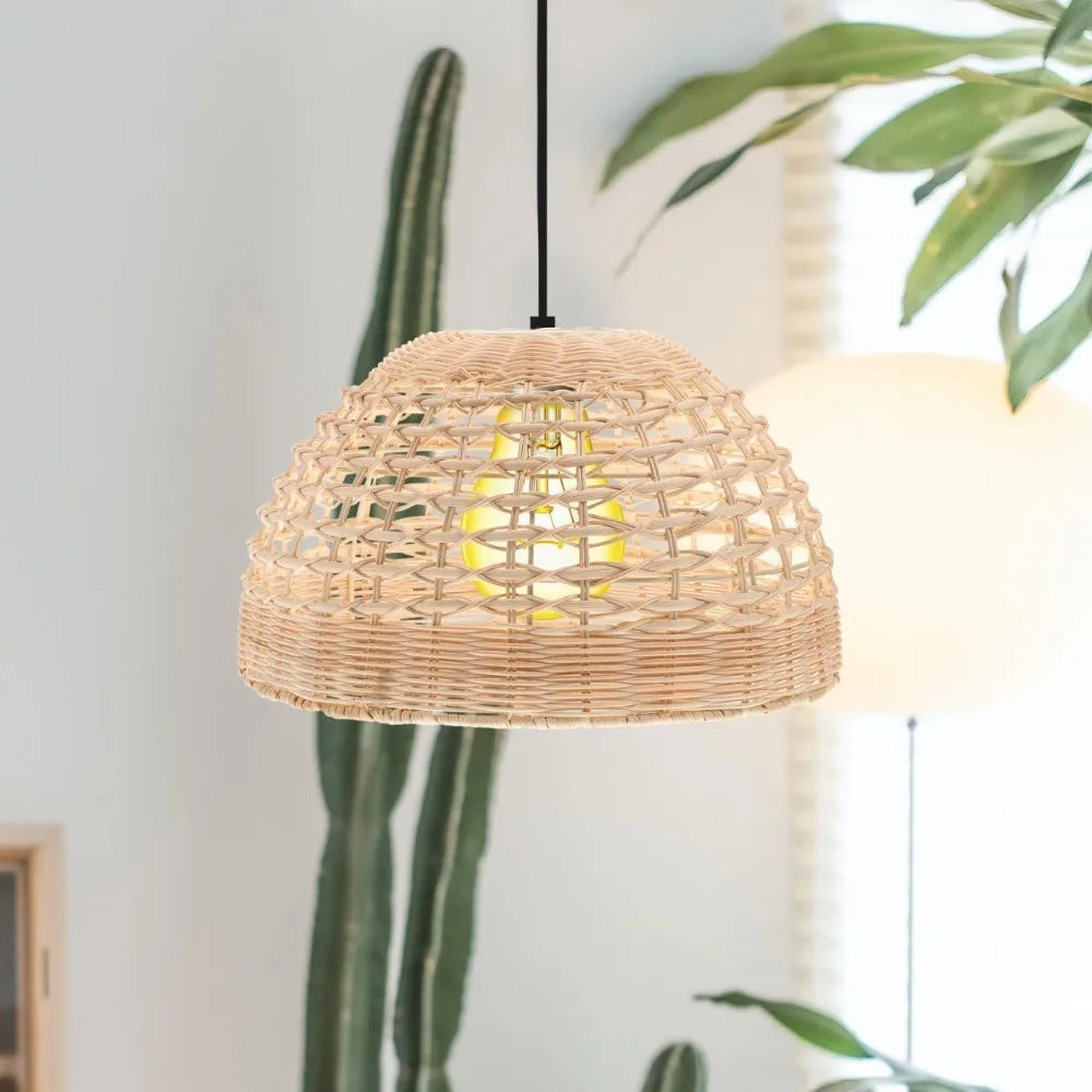 Woven Rattan Cage Pendant Lampshade