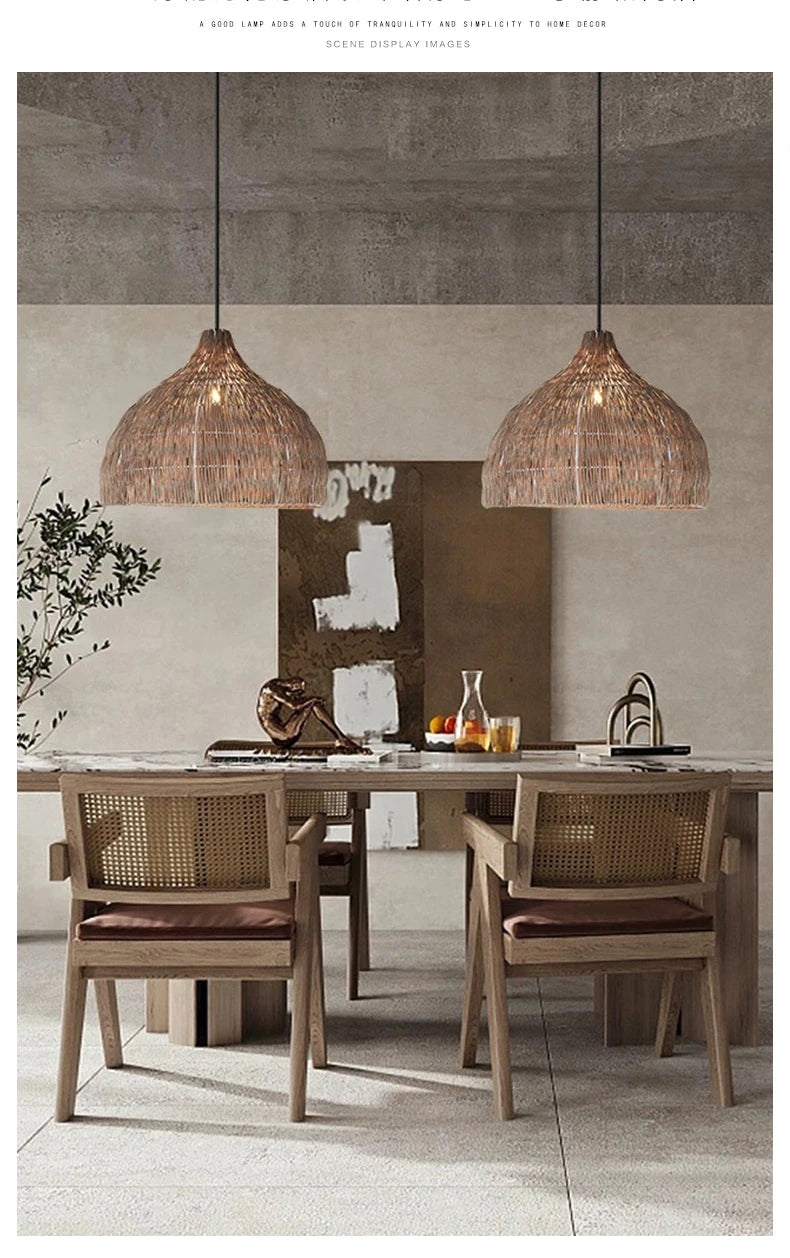 Southeast Asian Wicker Pendant Light