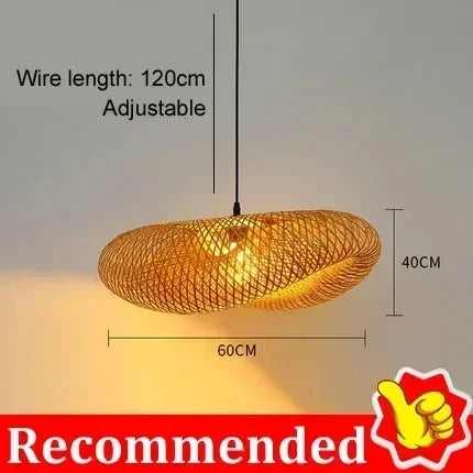 Modern Bamboo Rattan Chandelier (40-80cm)