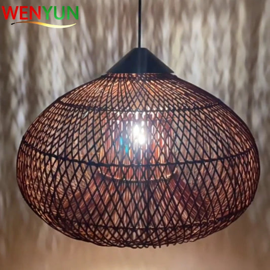 Japanese Handmade Rattan Pendant Lamp