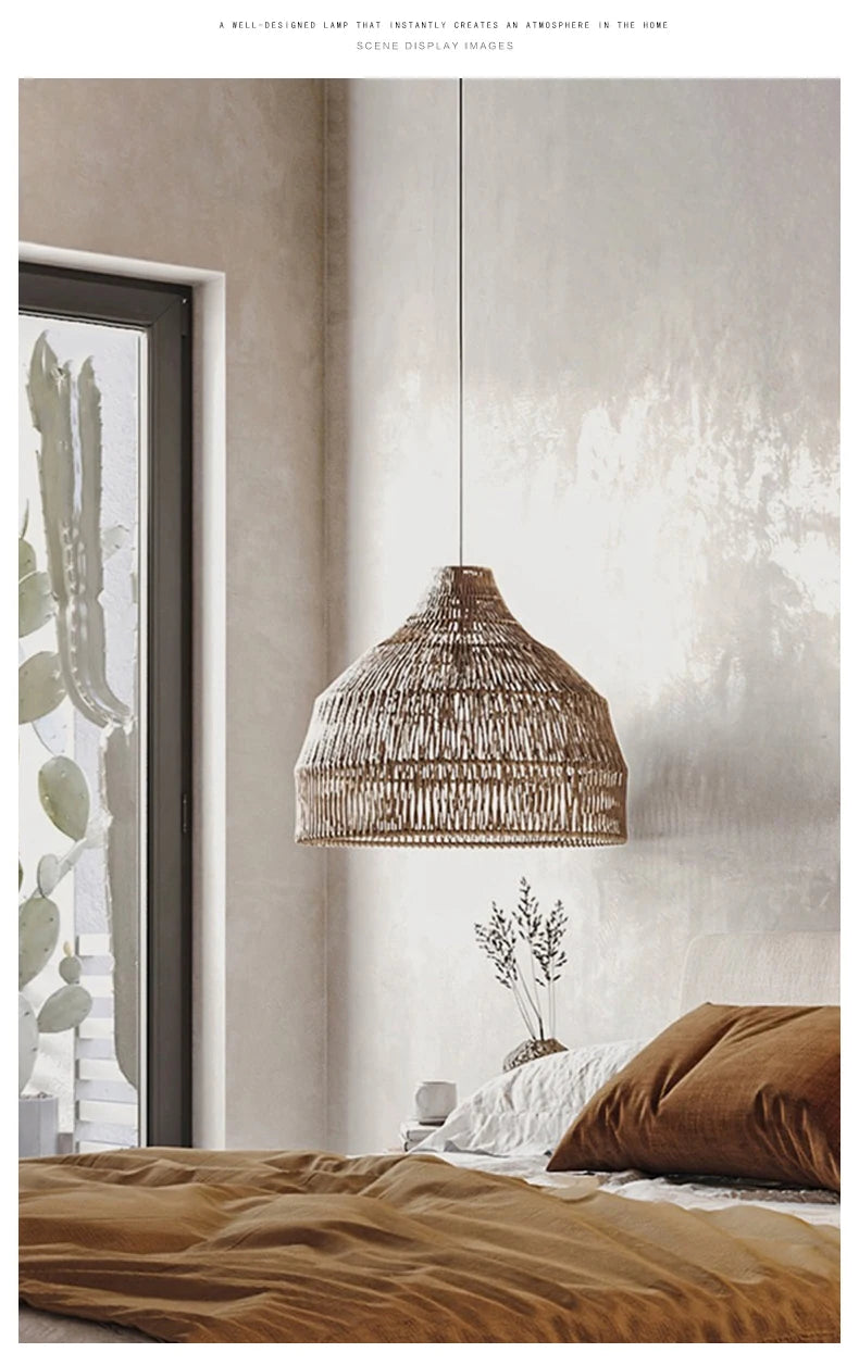 Southeast Asian Wicker Pendant Light