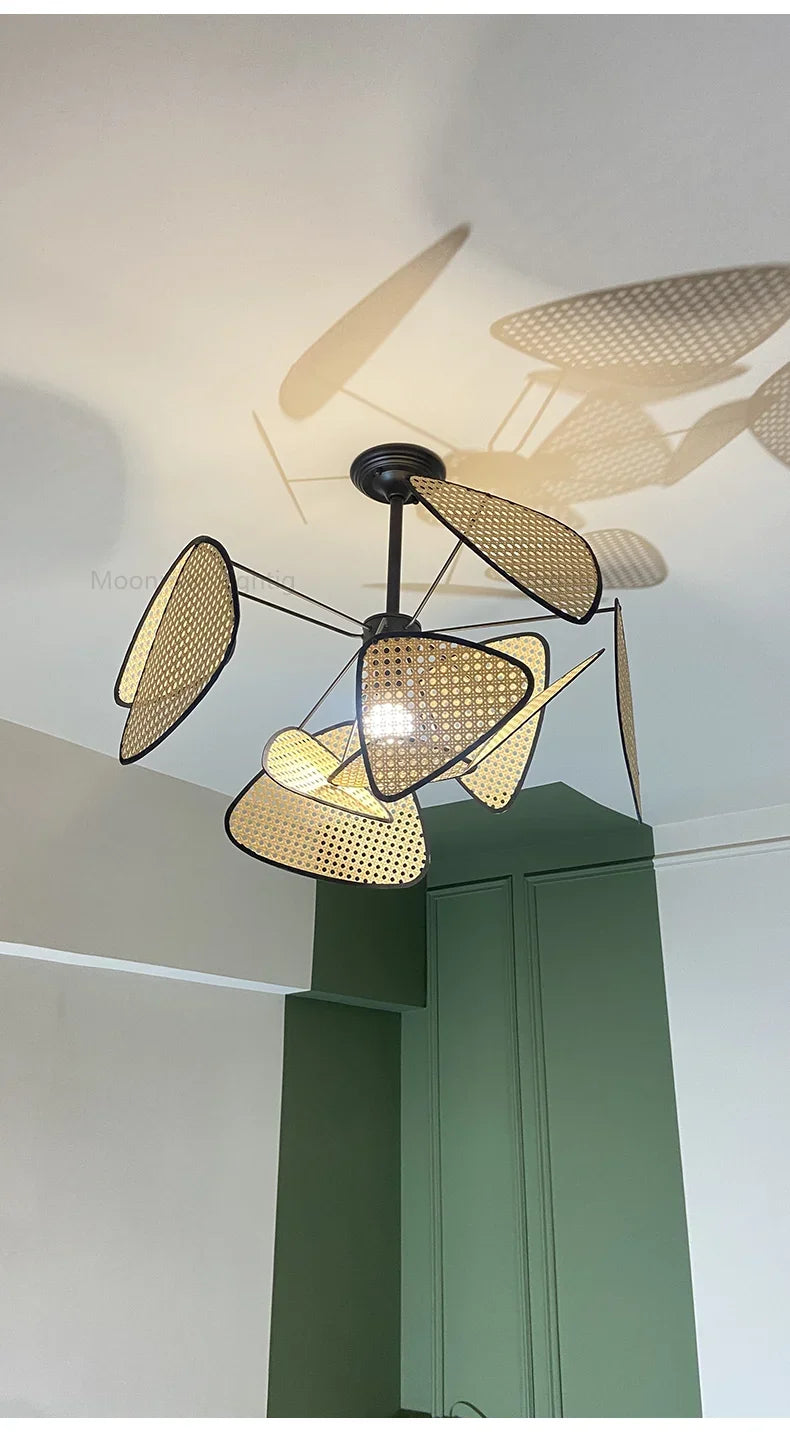 Rattan Petal Pendant Chandelier