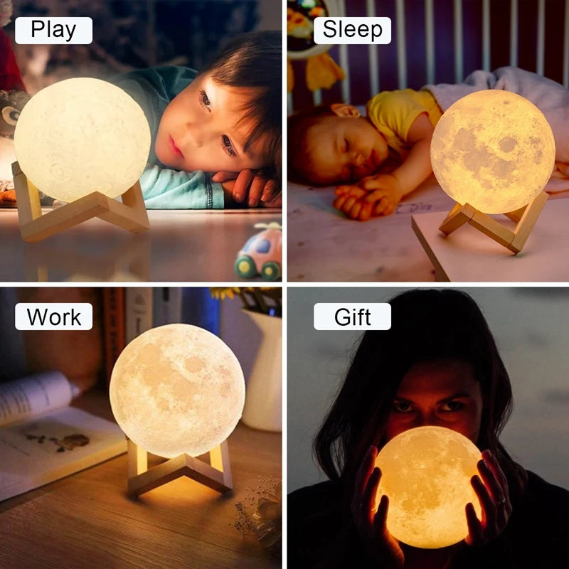 Moon LED Night Light with Stand