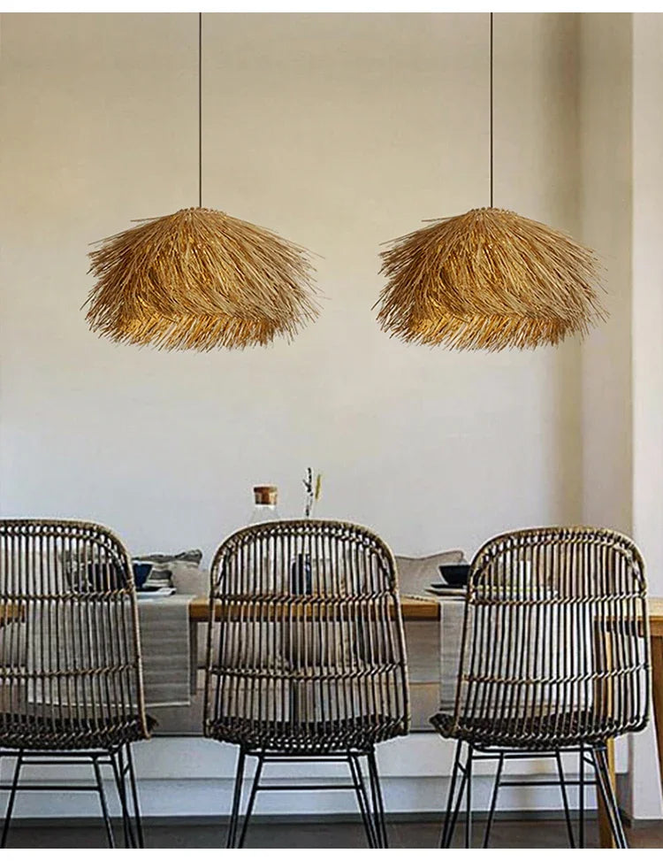Hand-Woven Rattan Wabi-Sabi Chandelier
