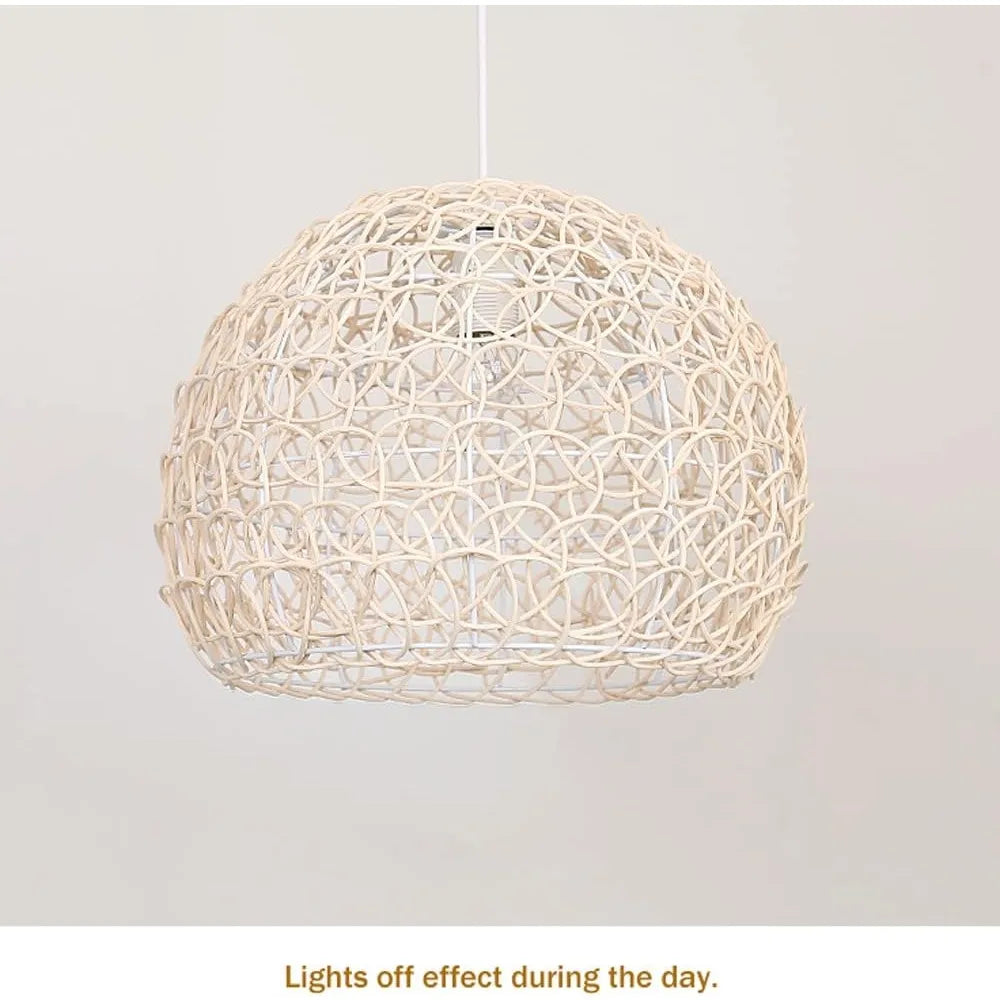 Hand-Knitted Bamboo Pendant Light (25cm)