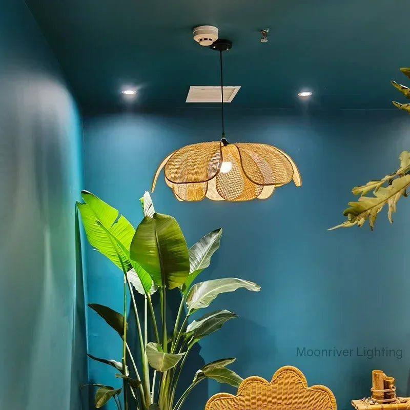 Rattan Petal Pendant Chandelier