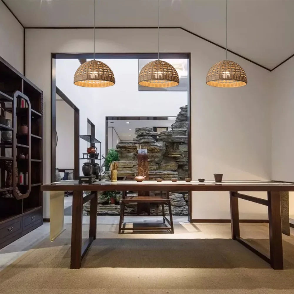 Natural Wicker Rattan Lampshade Pendant