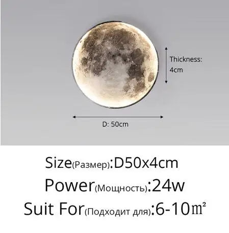 3D LED Moon Wall Lamp (50-80cm)