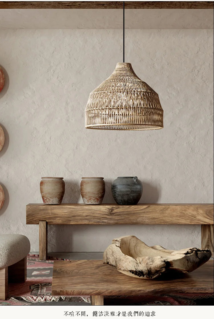 Southeast Asian Rattan Lantern Pendant