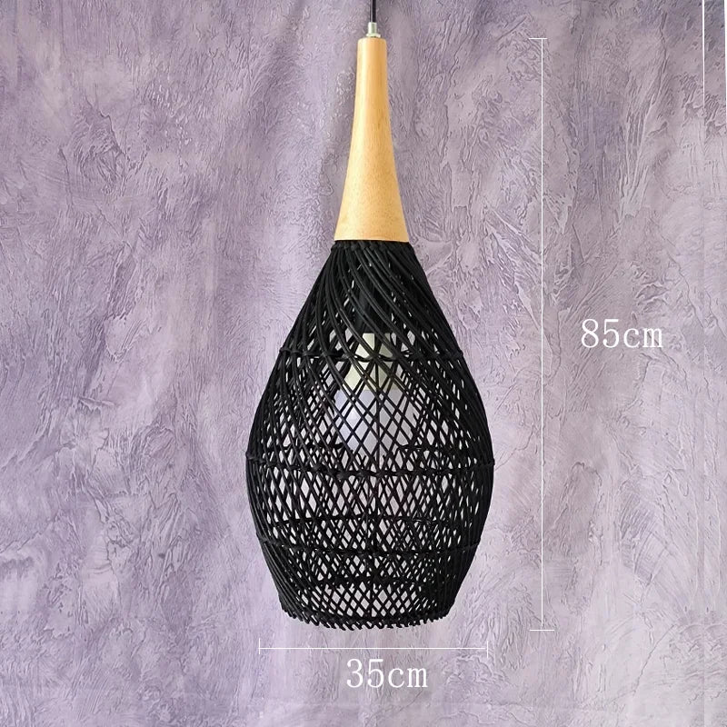 Vintage Handmade Rattan Pendant Lamp