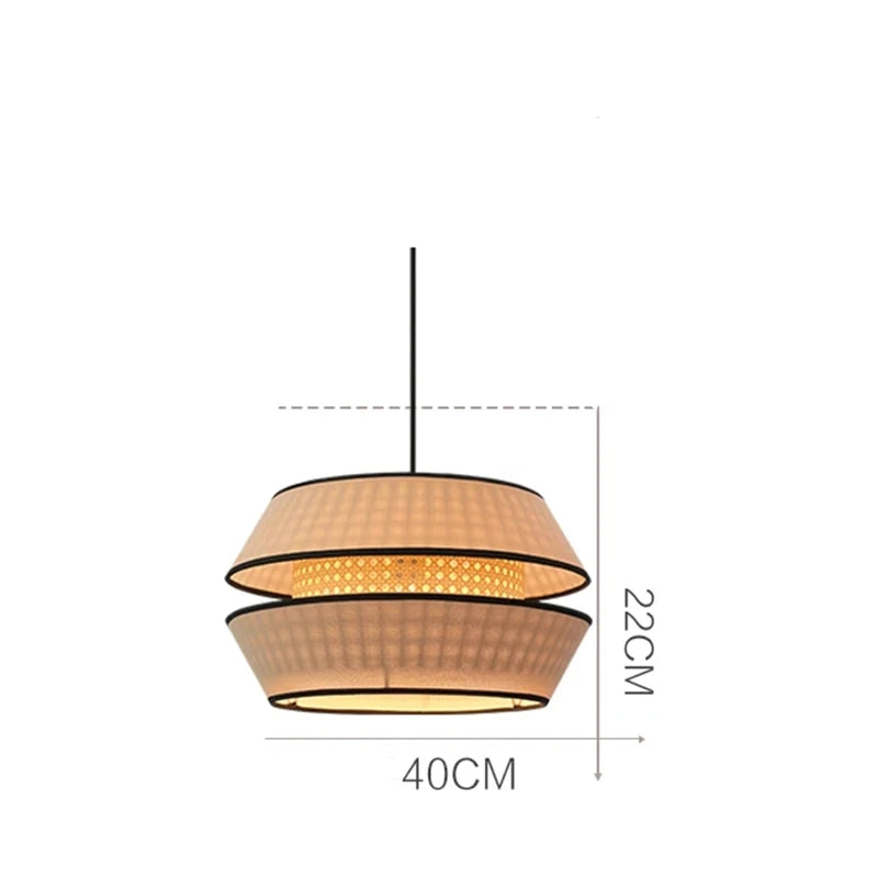 Retro Hand-Woven Rattan Chandelier