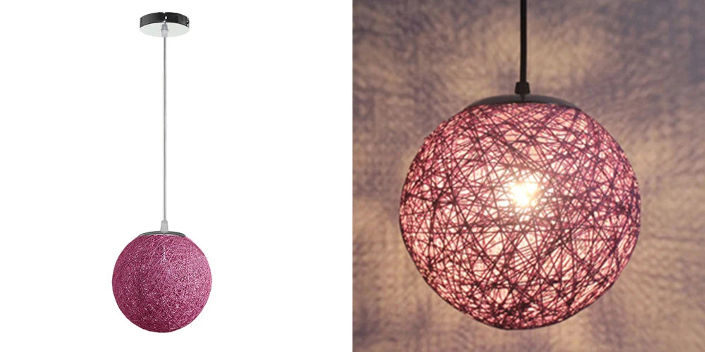 Nordic Hand-Woven Rattan Pendant