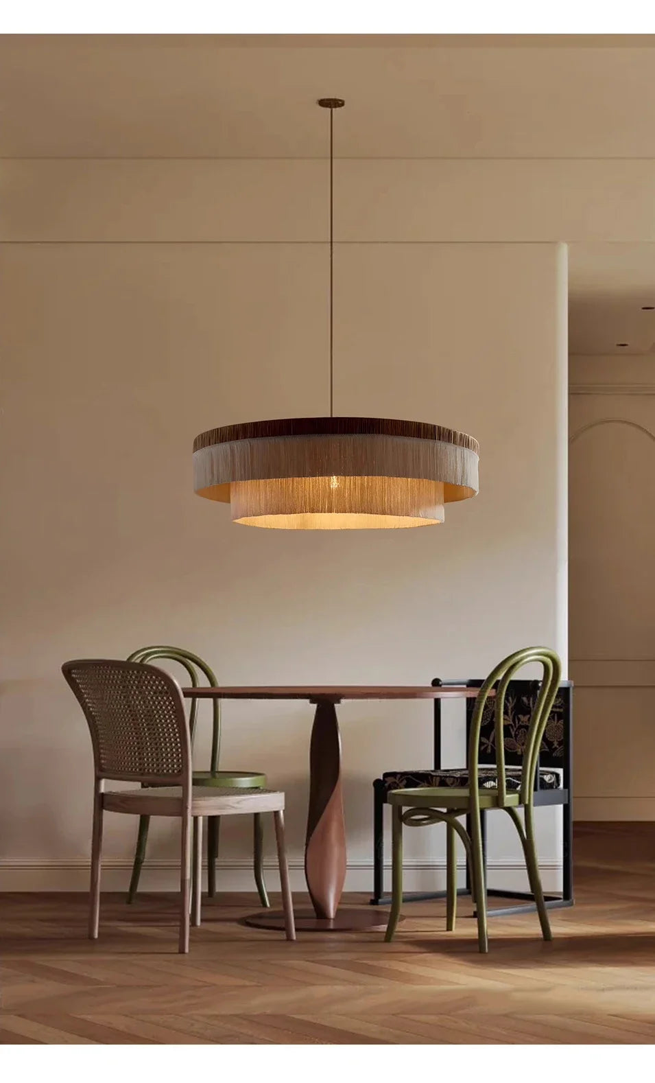 Raffia Rattan Tassel Chandelier