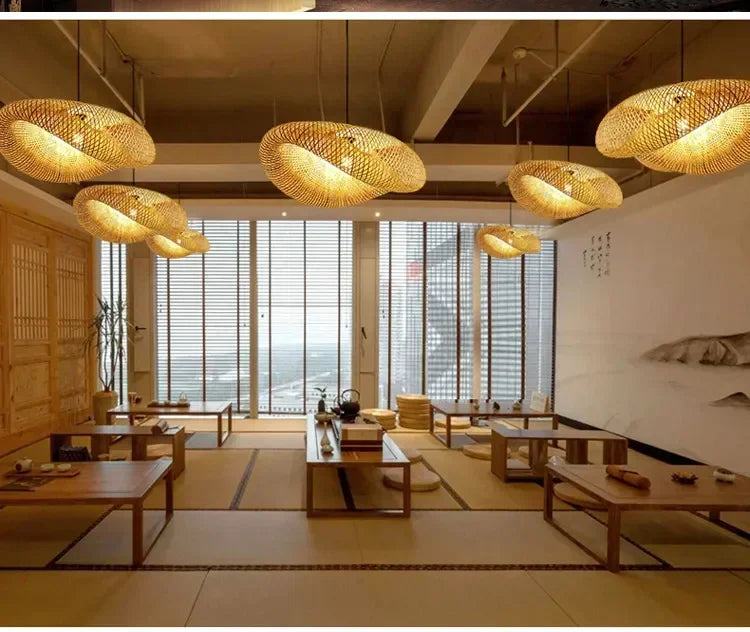 Modern Bamboo Rattan Chandelier (40-80cm)