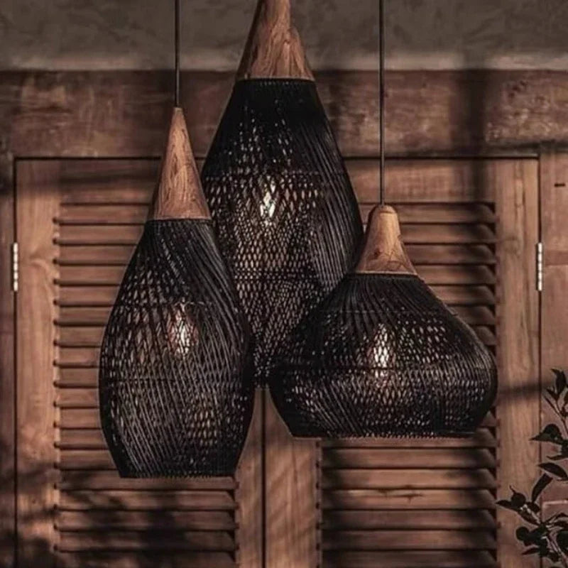 Japanese Handmade Rattan Pendant Lamp