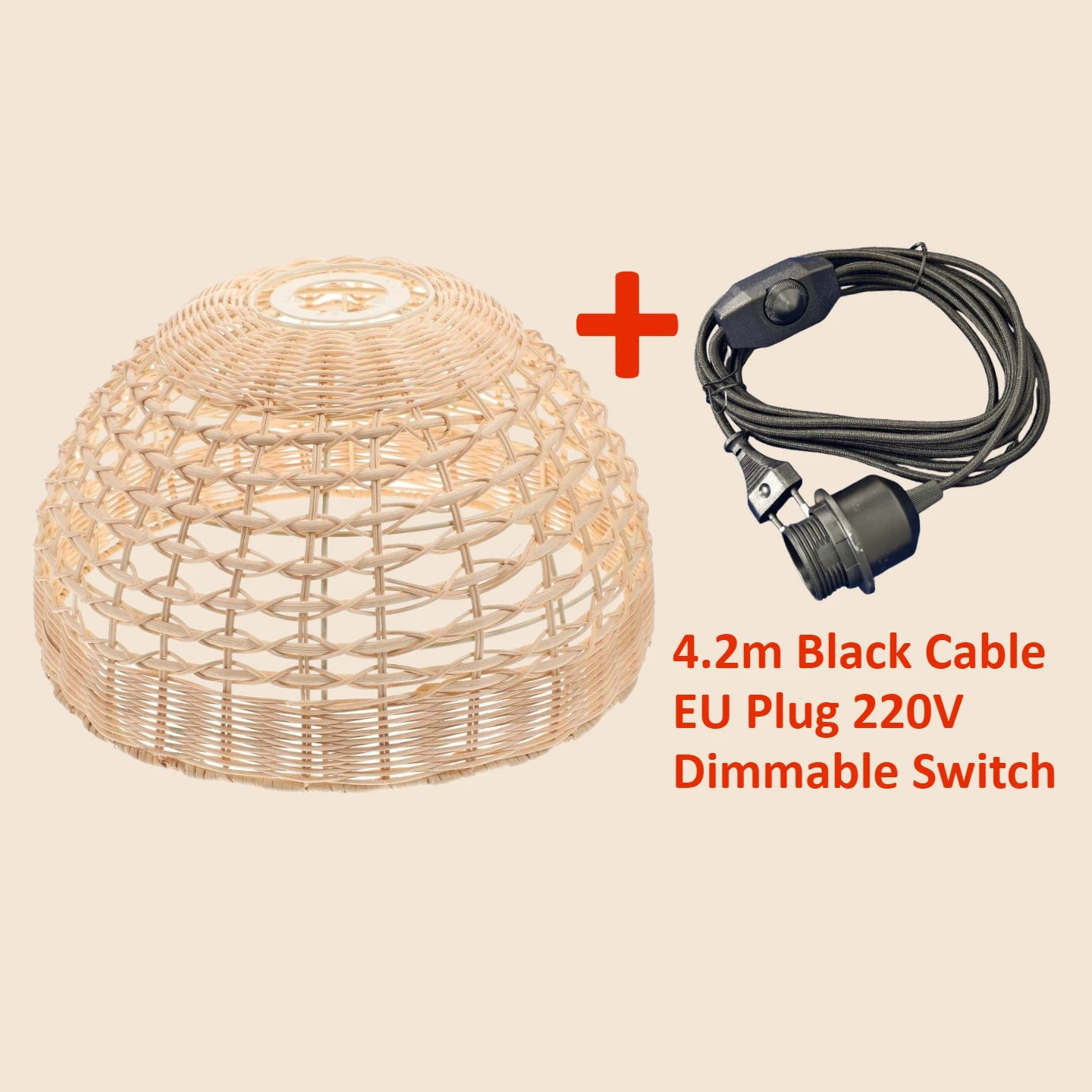 Woven Rattan Cage Pendant Lampshade