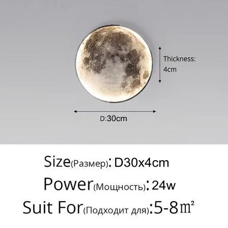 3D LED Moon Wall Lamp (50-80cm)