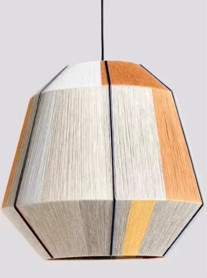 Boho Geometric Colourful Rattan Pendant
