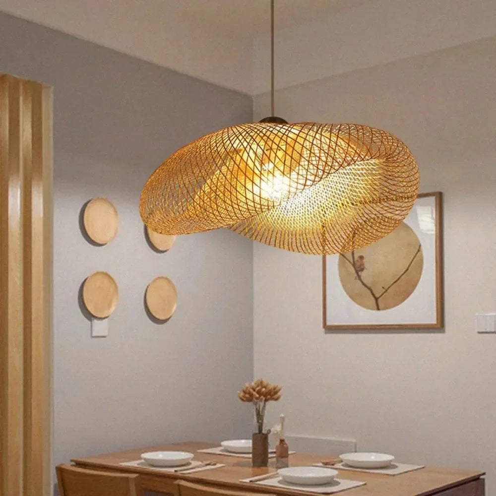 Modern Bamboo Rattan Chandelier (40-80cm)
