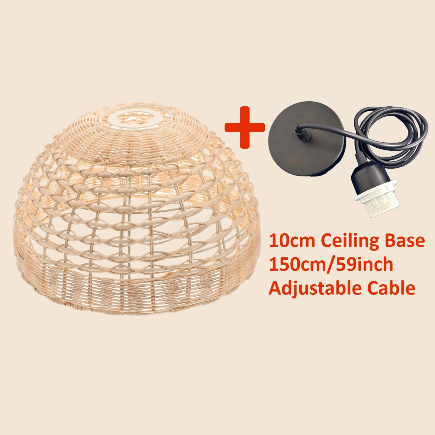 Woven Rattan Cage Pendant Lampshade
