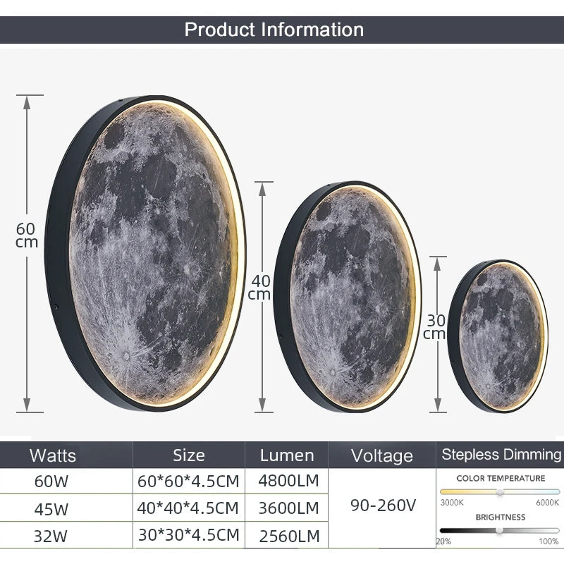 LED Moon Wall Lamp with Remote
