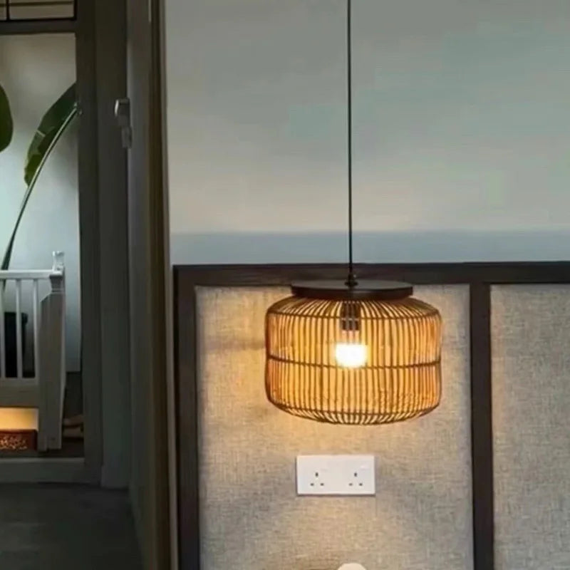 Japanese Wabi-Sabi Rattan Chandelier