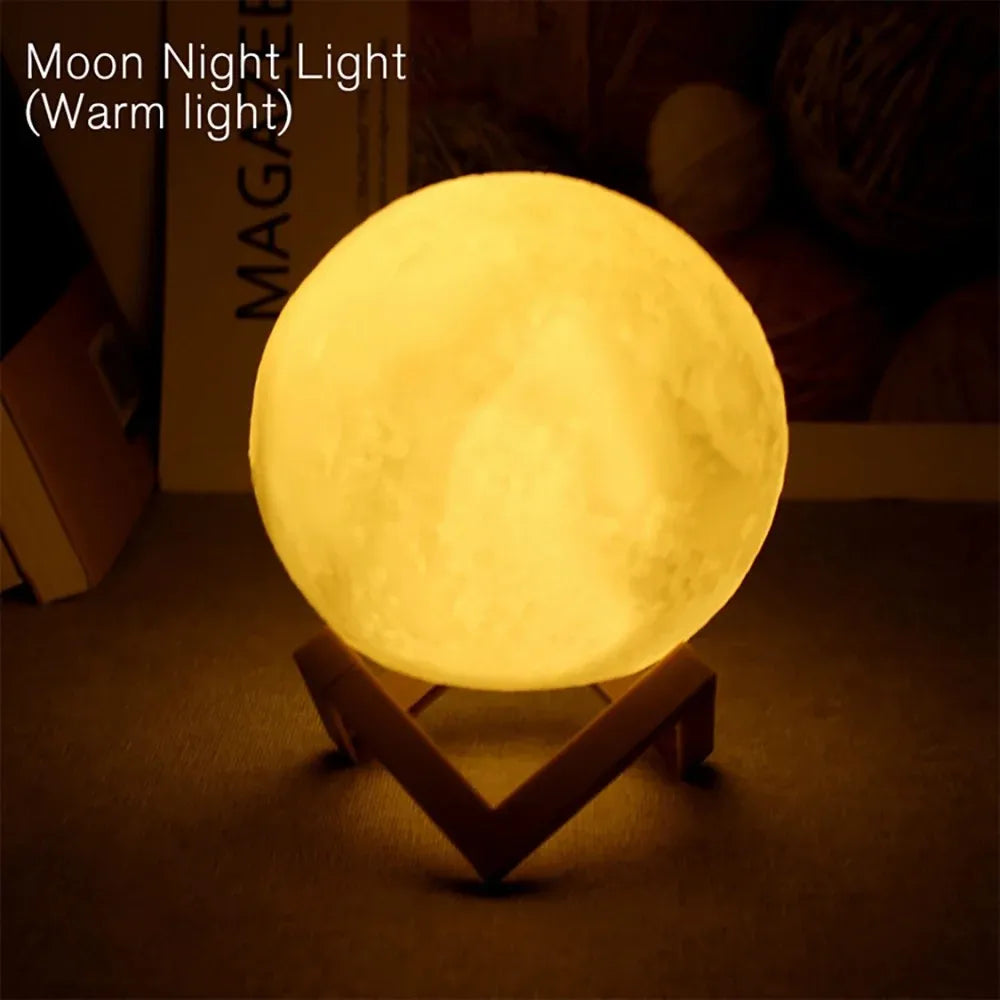 LED Moon Night Light with Stand